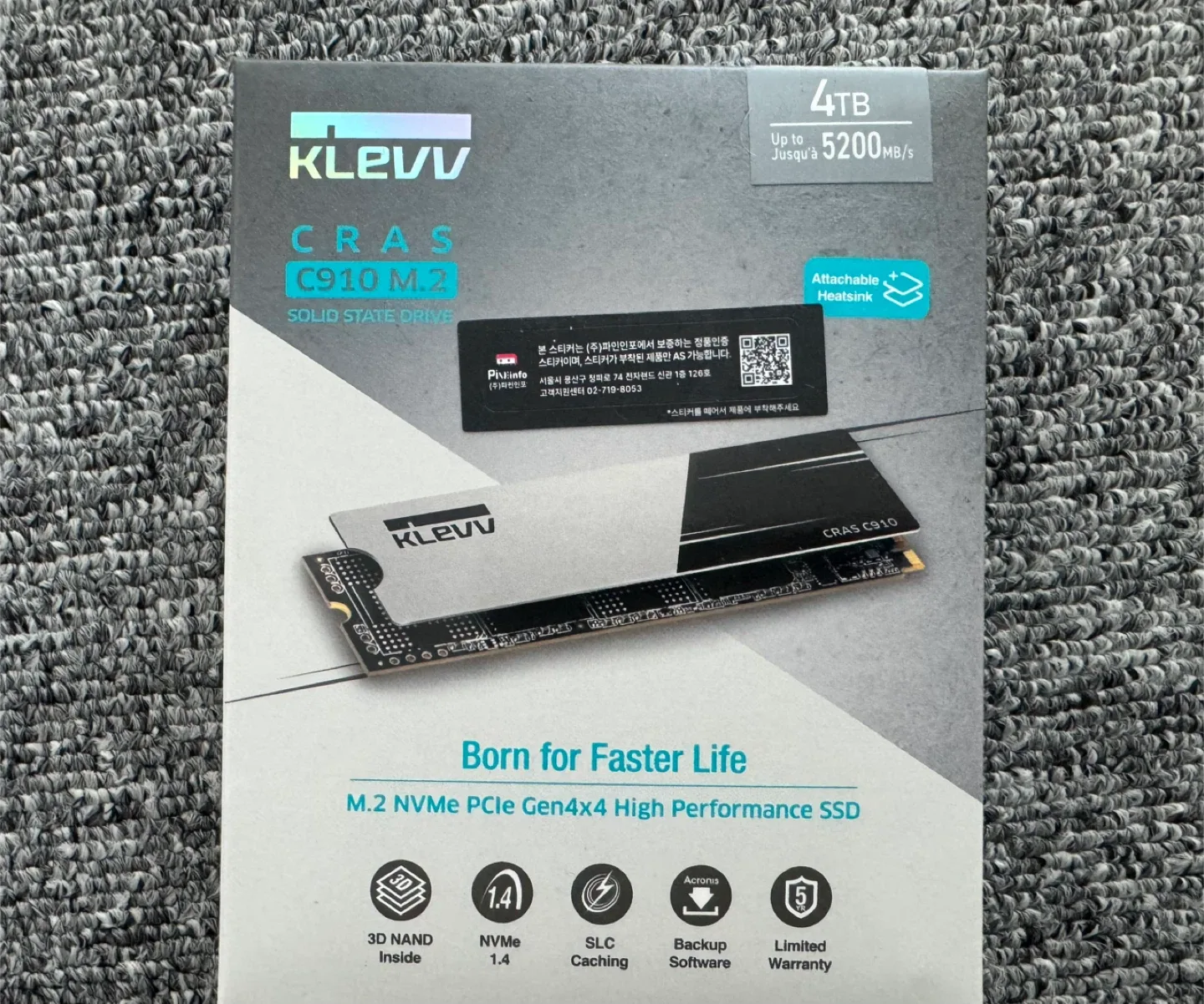 미개봉 KLEVV CRAS C910 M.2 4TB SSD