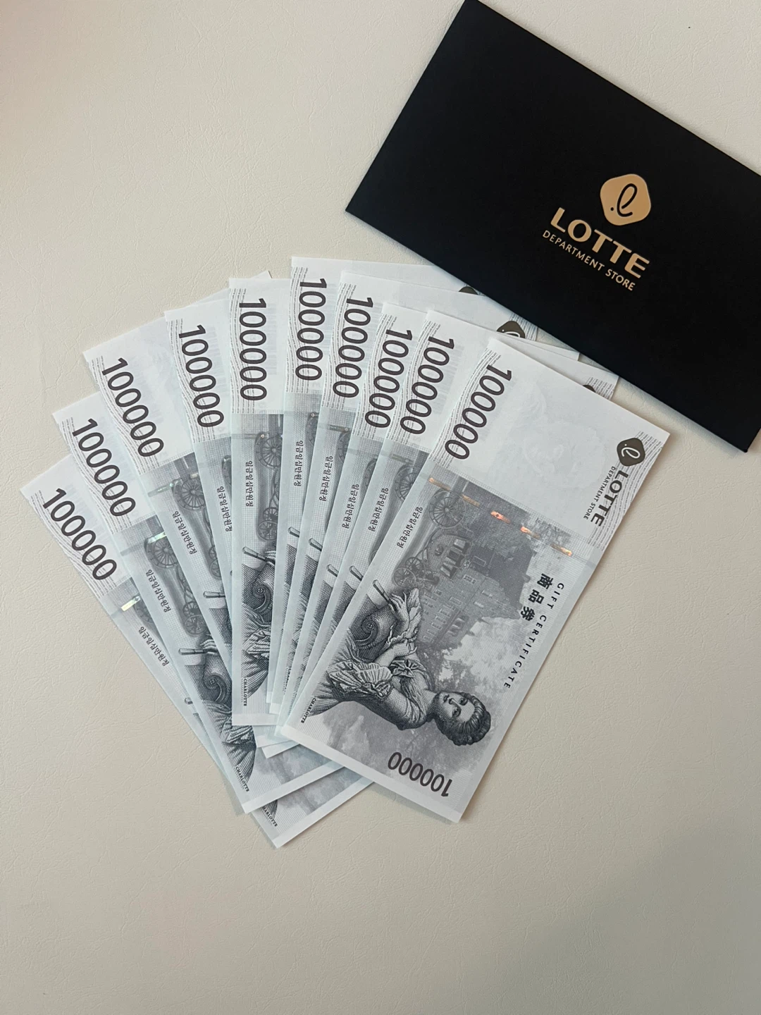 롯데 상품권 10만원권 10장