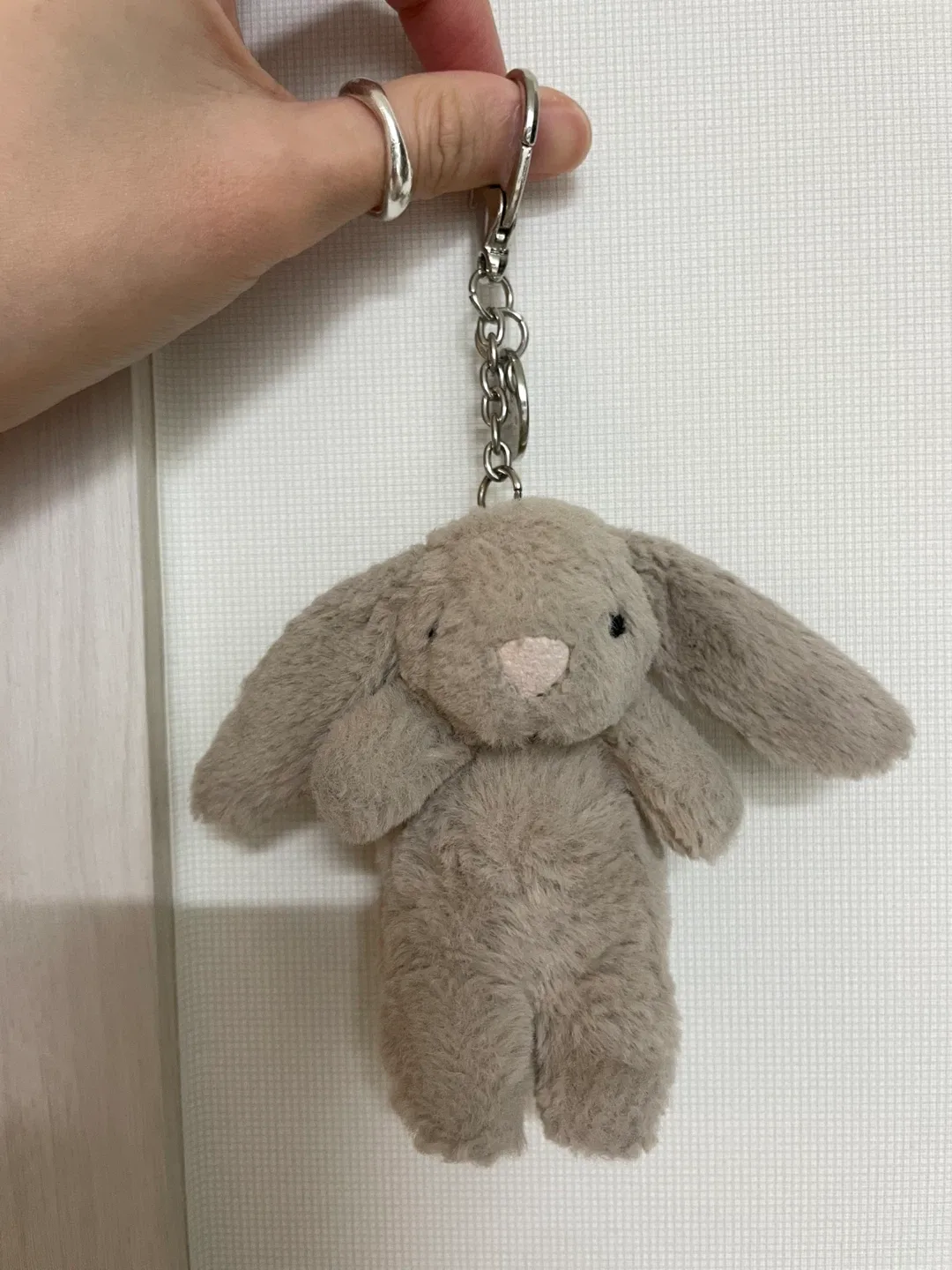 젤리캣 베이지 토끼 키링