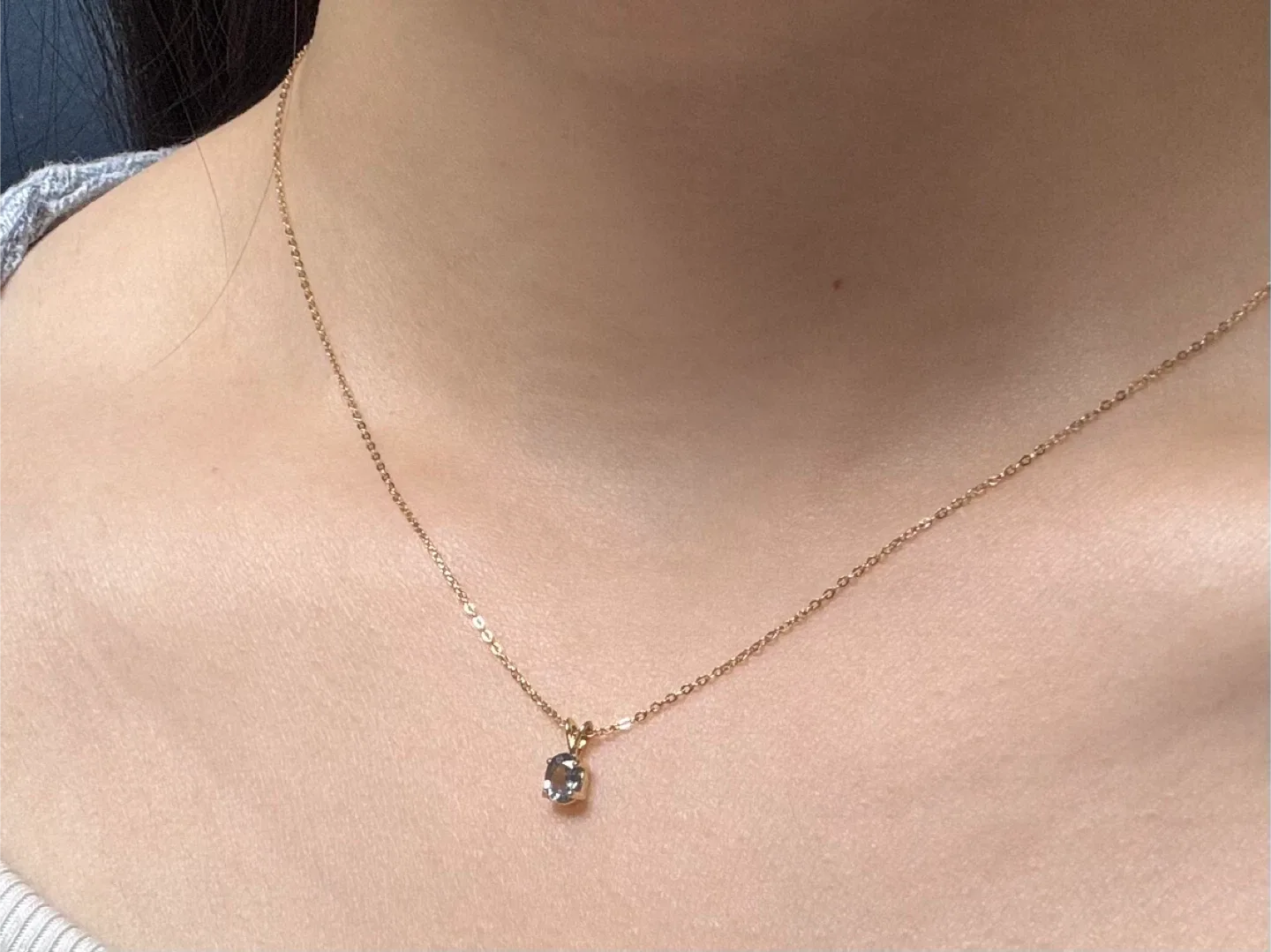 14k 블루큐빅 체인 목걸이