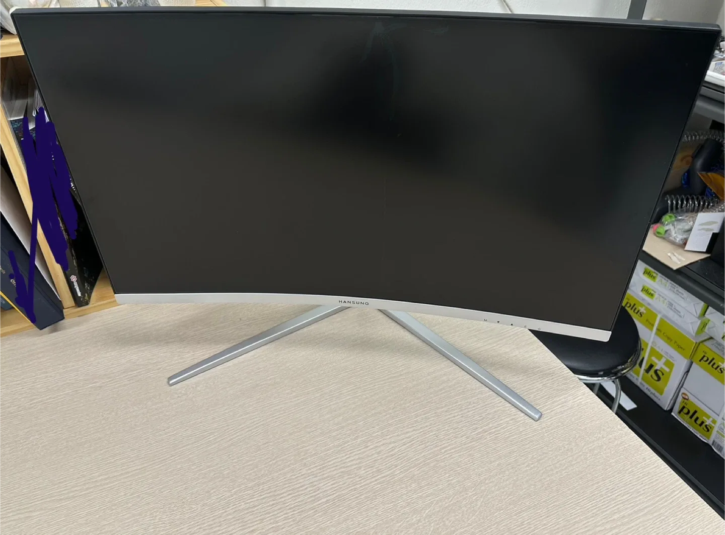 [부품용] 한성컴퓨터 27인치 커브드 모니터