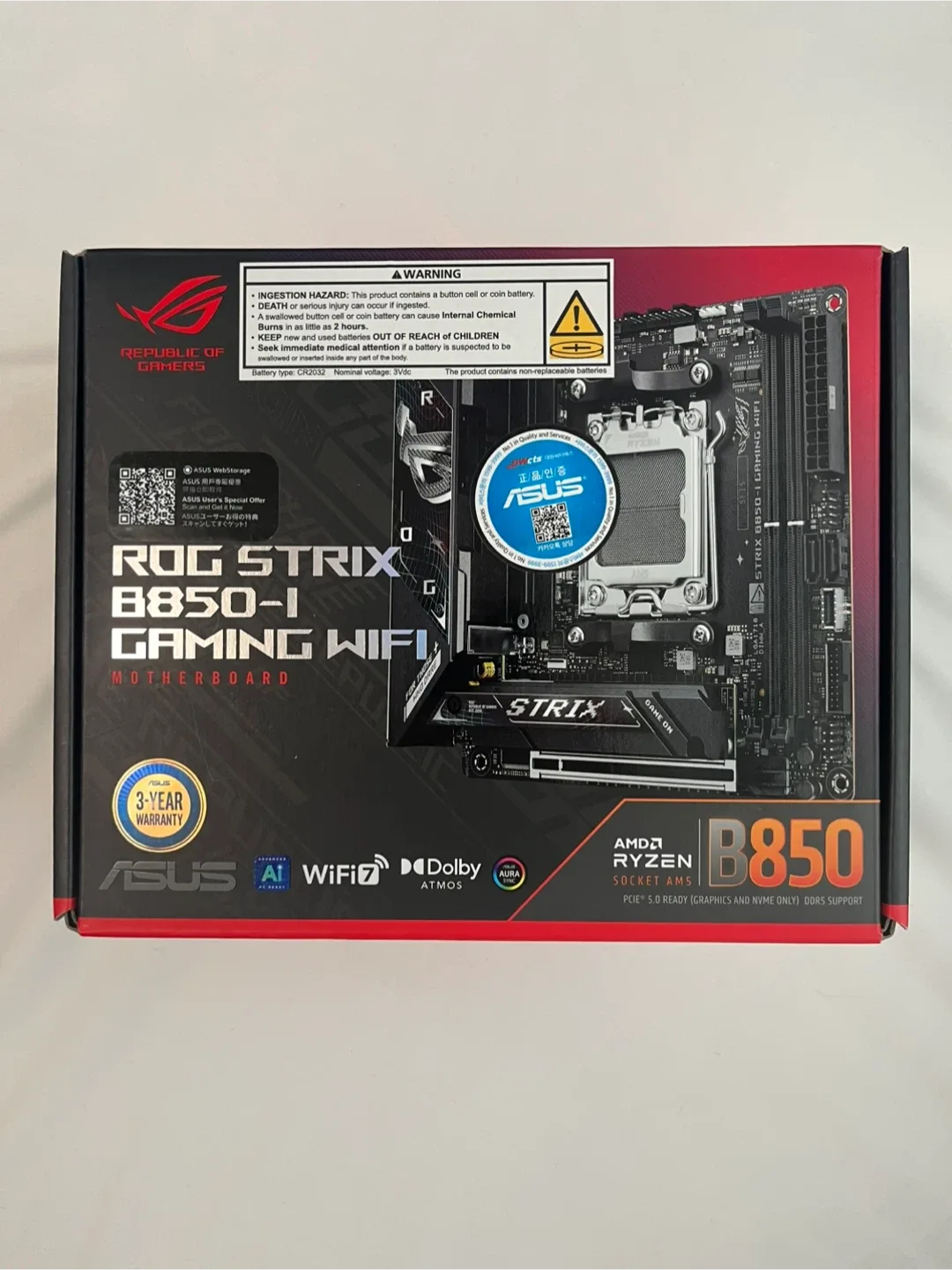 ASUS ROG STRIX B850-I GAMING WIFI 리퍼 미사용
