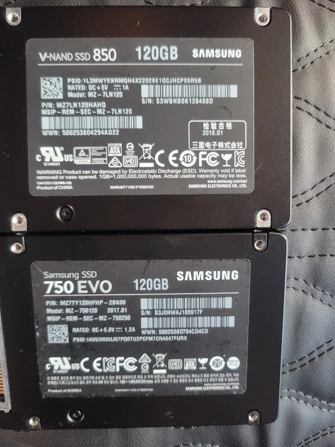 삼성 SSD 850 & 750 EVO 120GB