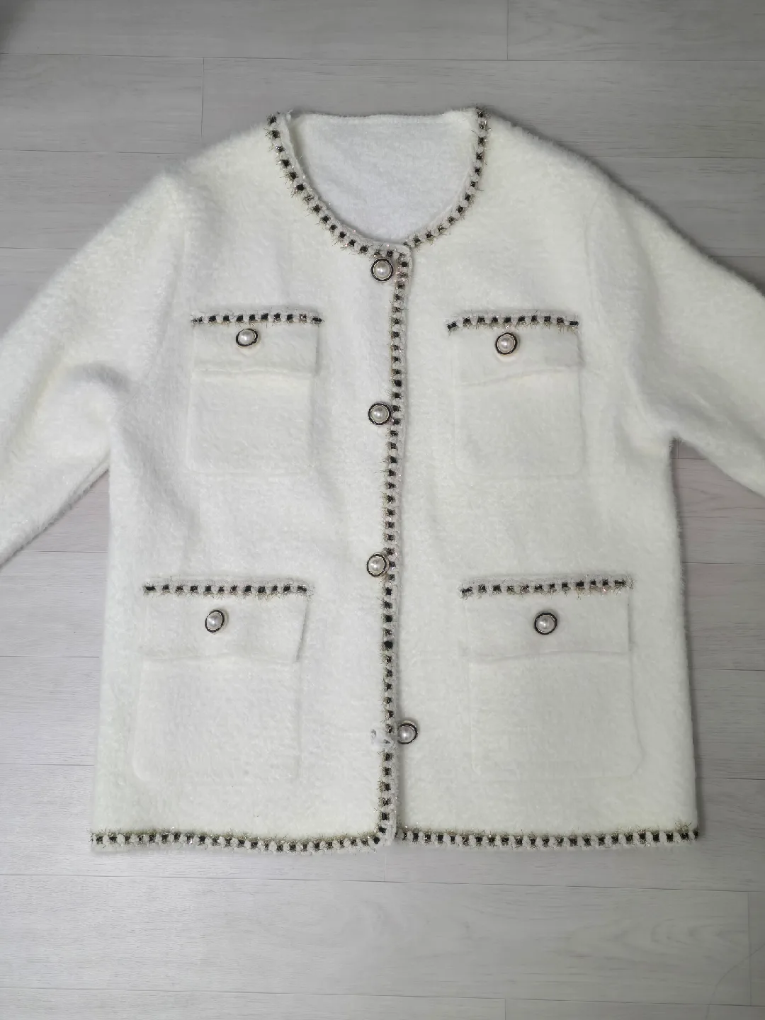 트위드 니트 자켓