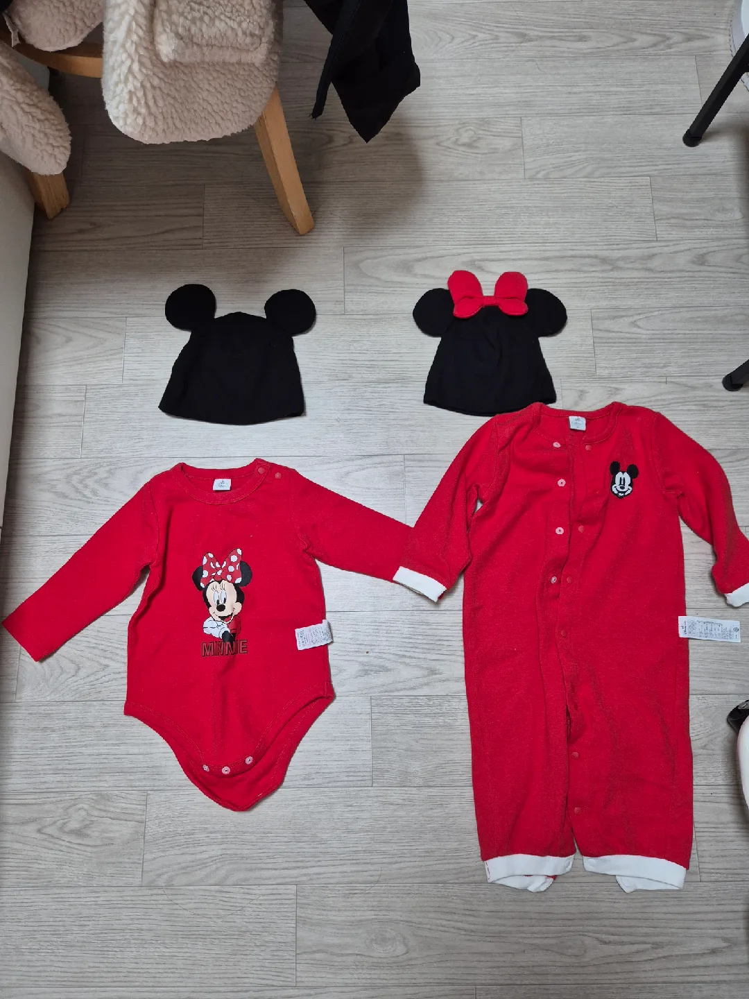 디즈니 미키 미니 아기옷 세트