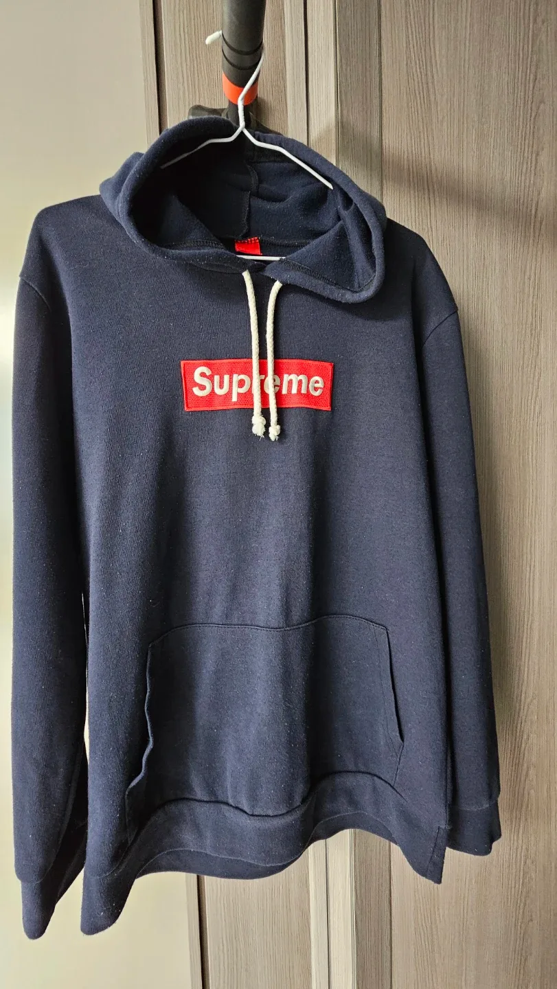 슈프림 박스 로고 후드티 네이비(M)