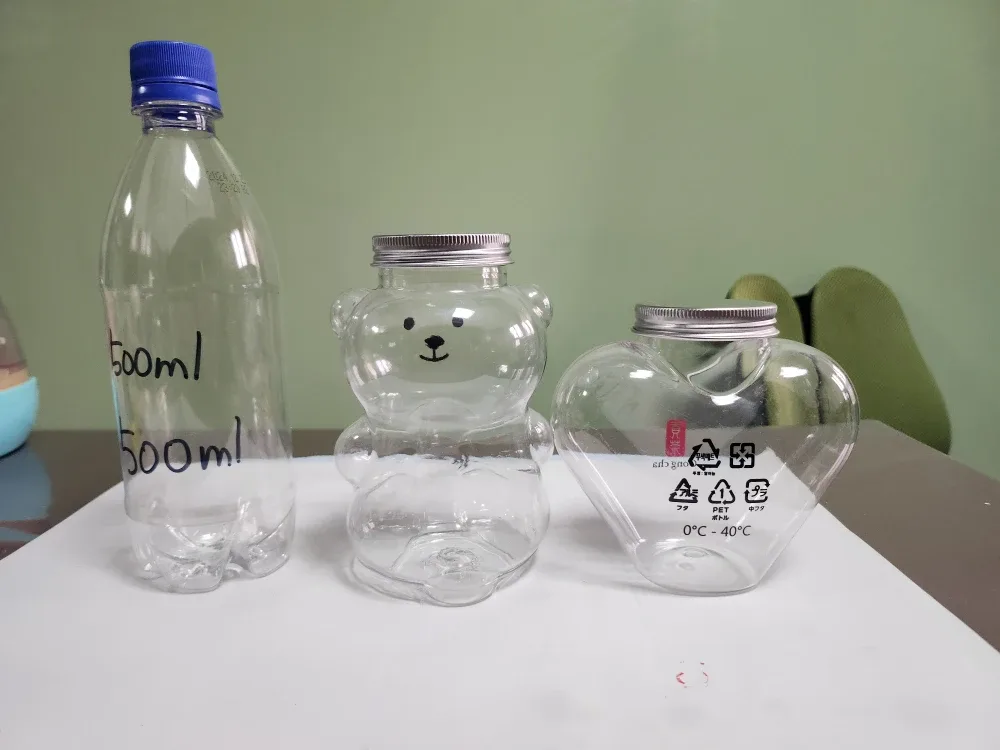 플라스틱 용기 ( 곰돌이, 하트) 공차 통 새제품