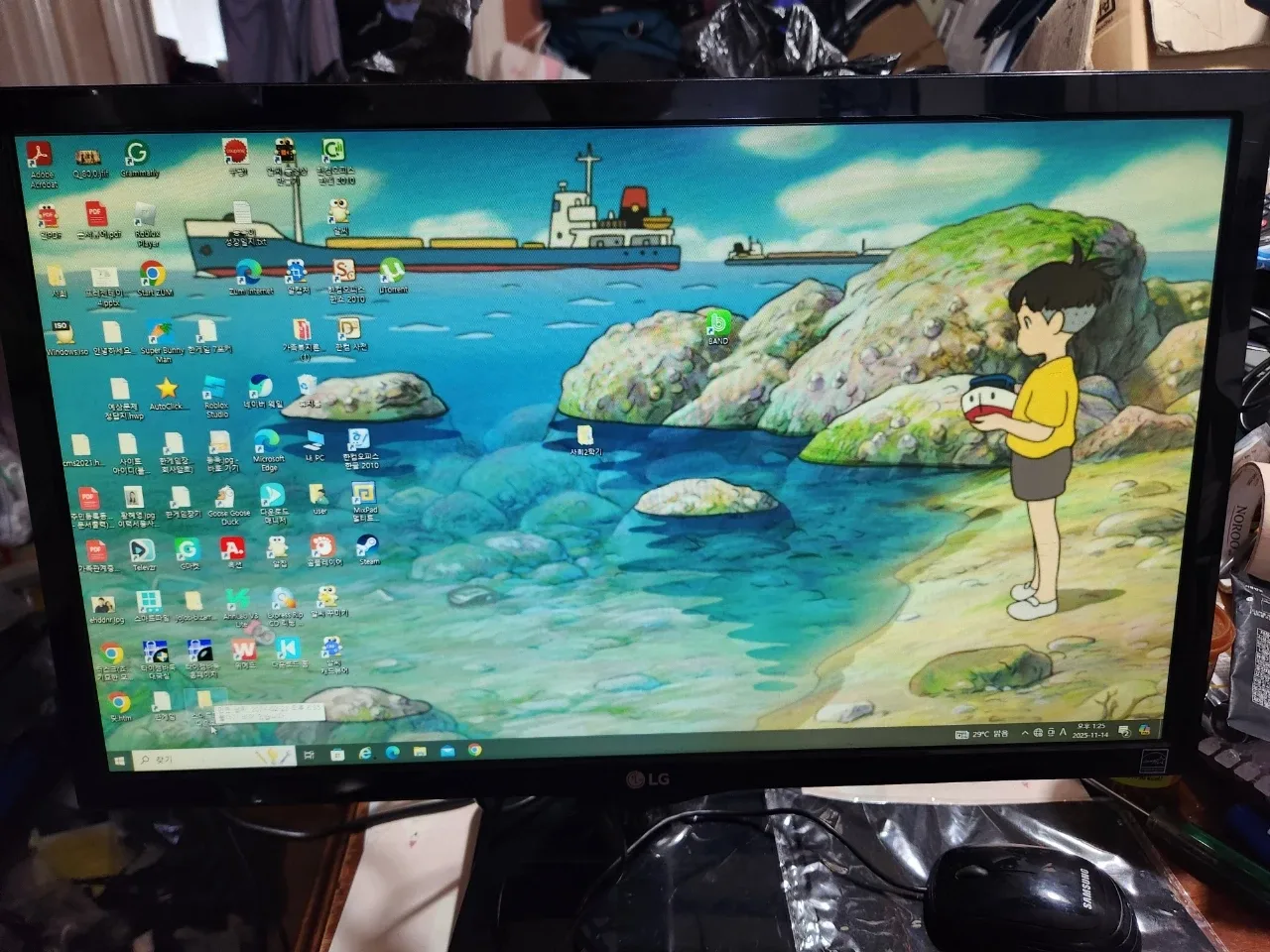 LG 슬림 데스크탑 풀셋트 22M47D 22인치 엘이디 모니터 판매합니다
