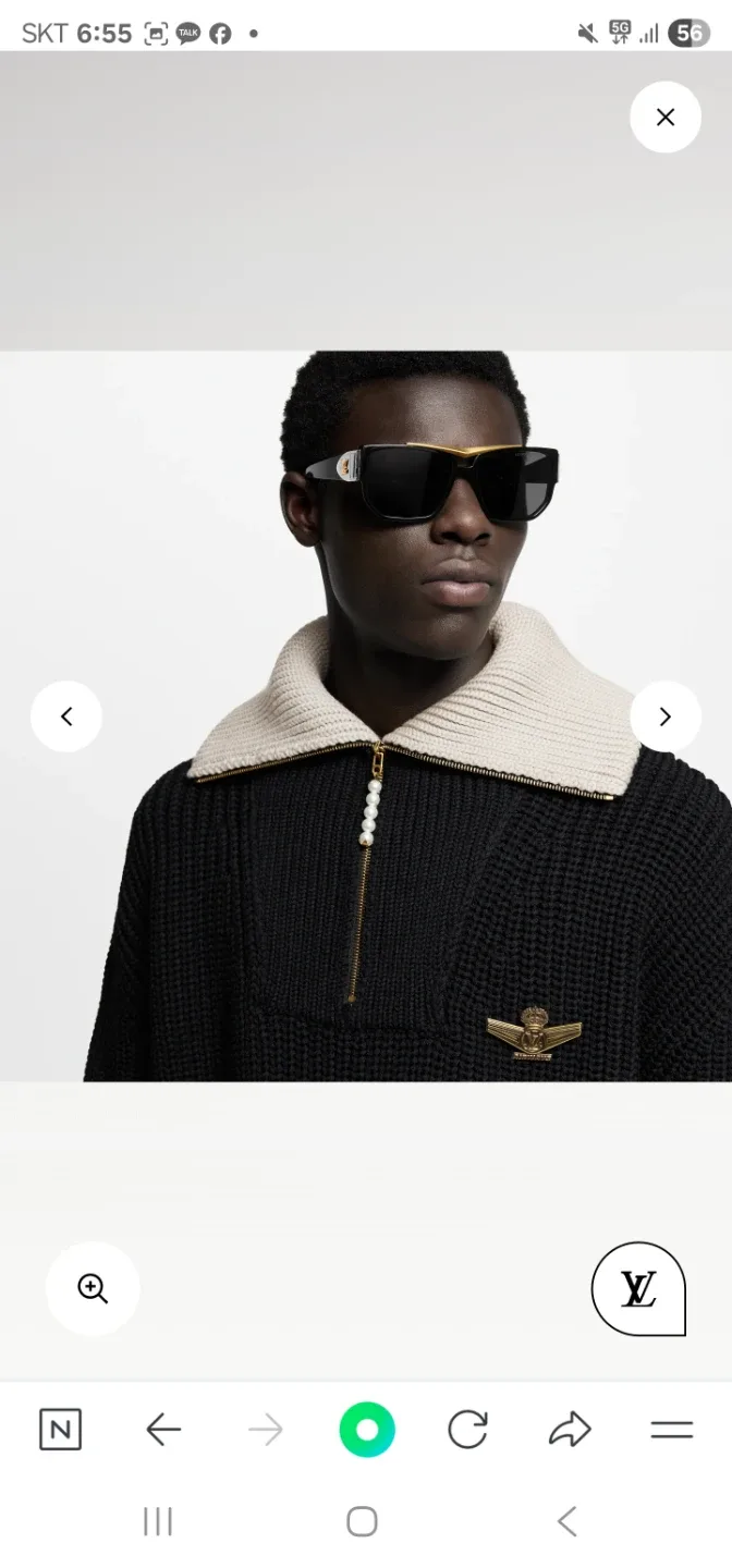 25ss루이비통 남성 하프집업 니트 블랙