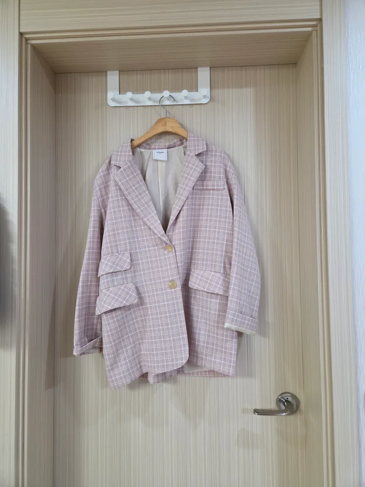 핑크체크 벚꽃자켓 55~77