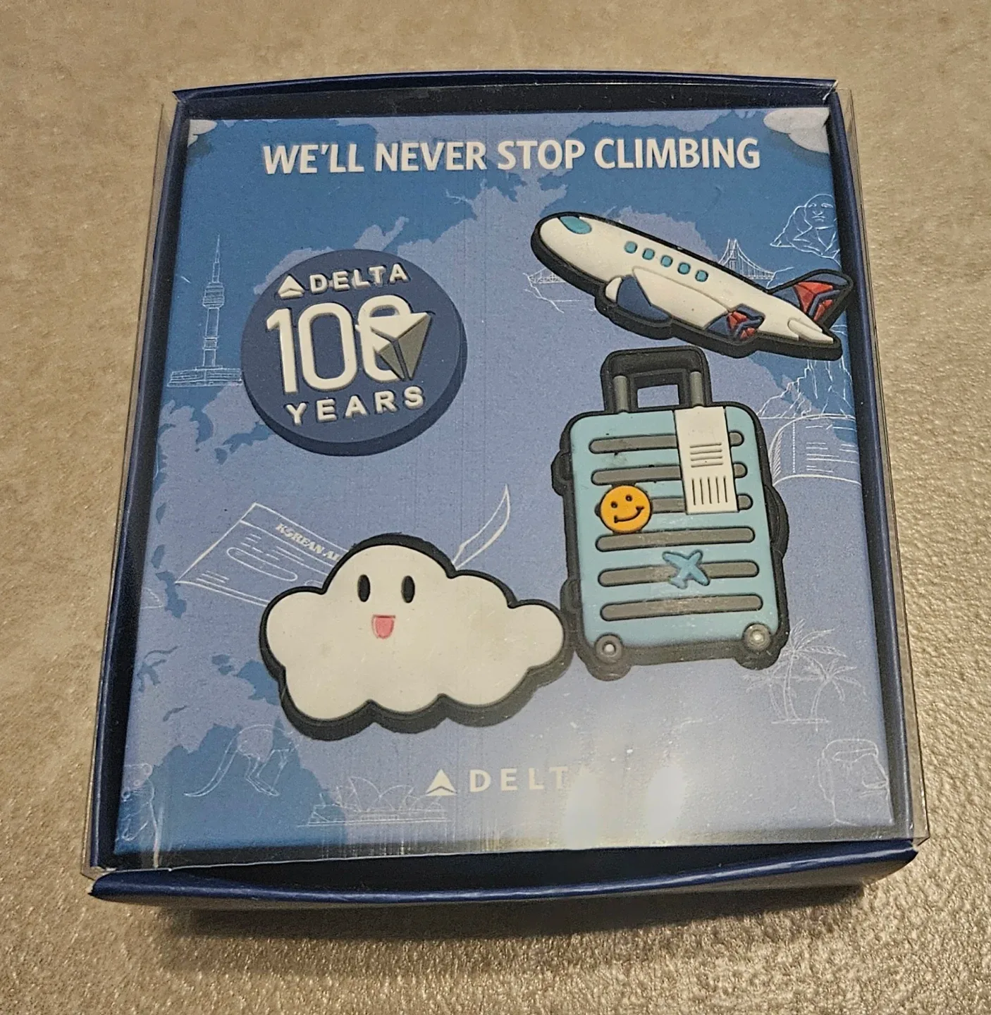 델타항공 100주년 굿즈 새상품 지비츠 겸 캐리어태그