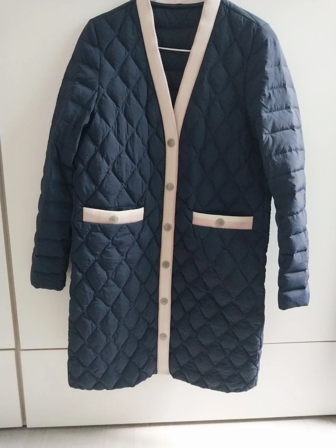BURY 퀼팅 가디건 코트 네이비 85 중고)