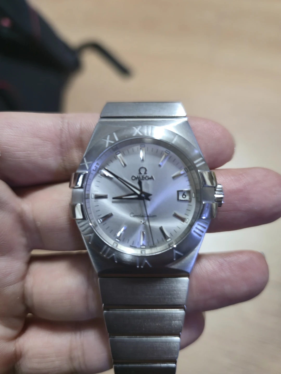 오메가 컨스텔레이션 쿼츠 35mm 남녀 공용시계