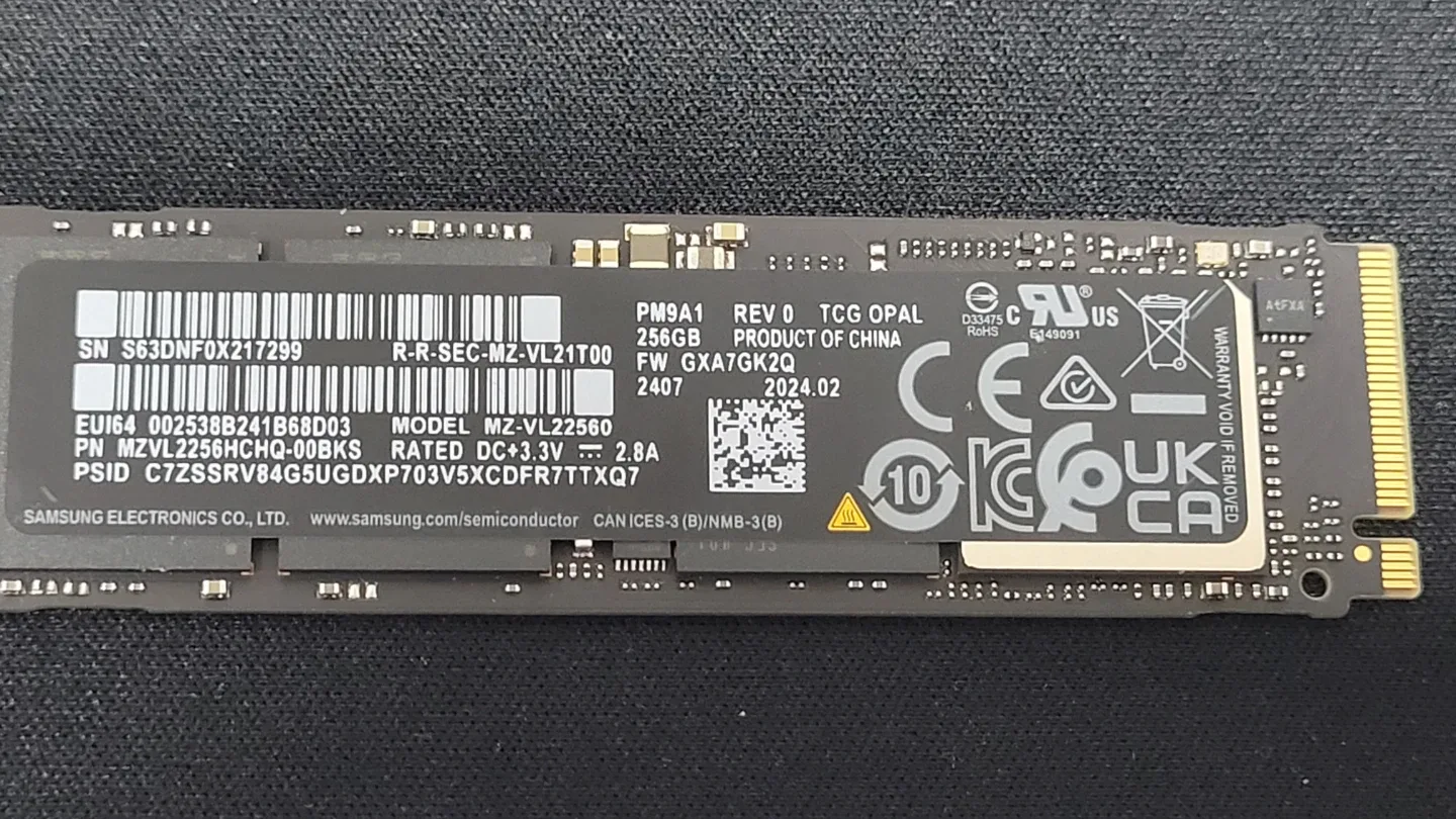 삼성전자 미사용 벌크 NVMe SSD 256GB