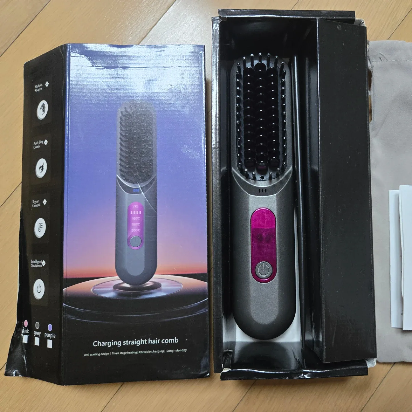 누에온 무선 빗고데기 새상품