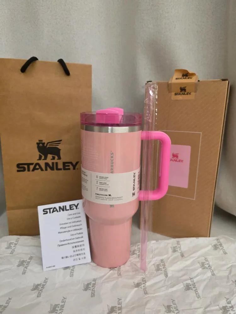 스타벅스 x 스탠리 (40oz) Shiny Pink