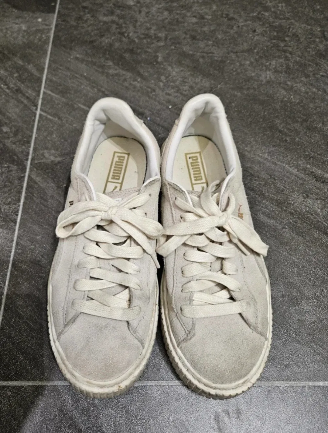 퓨마 스웨이드 운동화 아이보리 240mm
