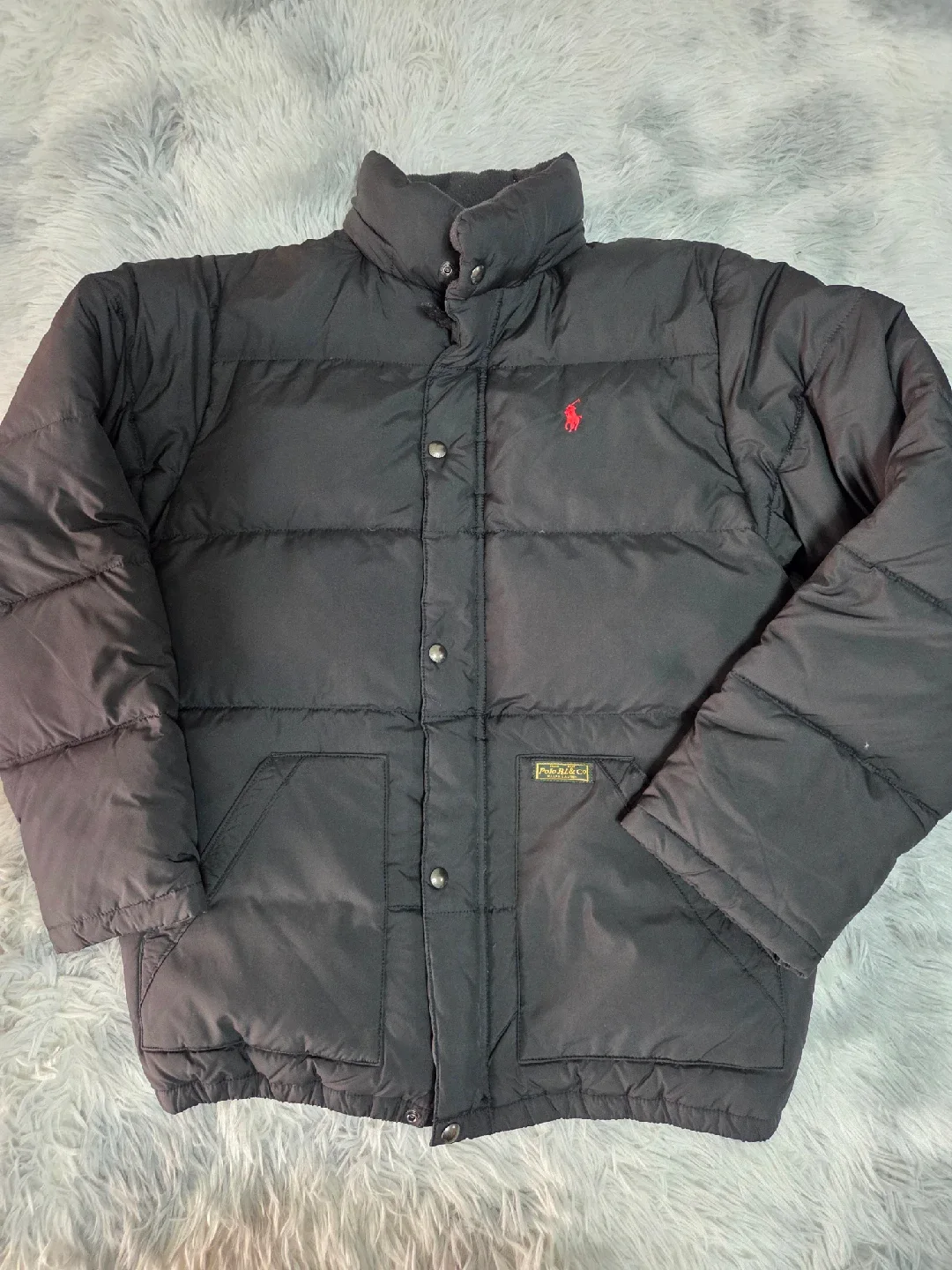 폴로 랄프로렌 블랙 다운 패딩 XL(18-20)