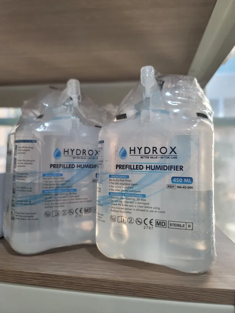 하이드록스 멸균, 증류수6개  HYDROX PREFILLED HUMIDIFIER 450ml