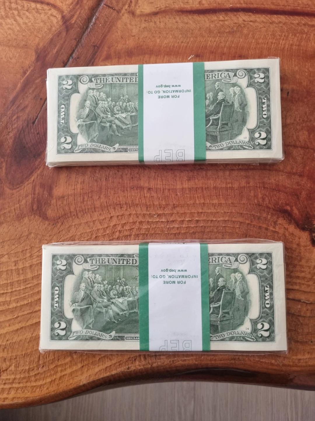 미사용 2달러 지폐 100장