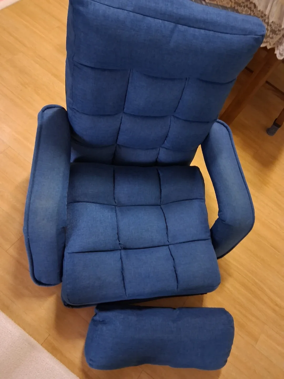블루 패브릭 리클라이너 1인용 의자 새것같은  중고'