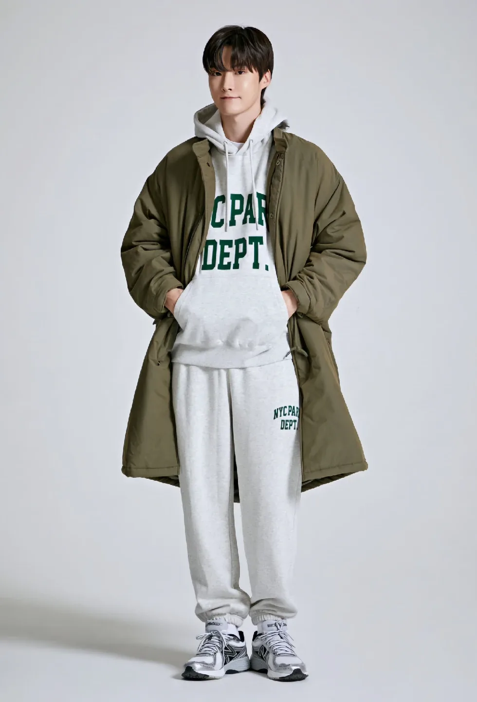 스파오 야상형 롱패딩