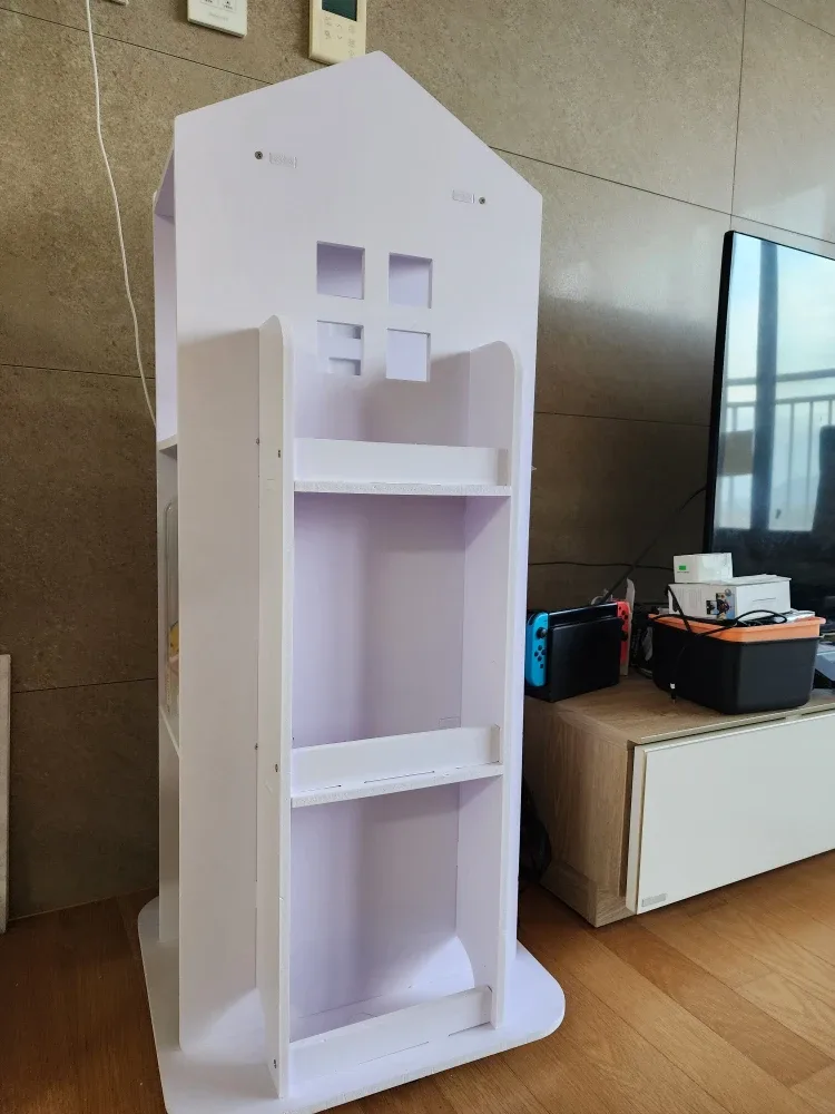 하우스 디자인 유아 회전 책장(3단)