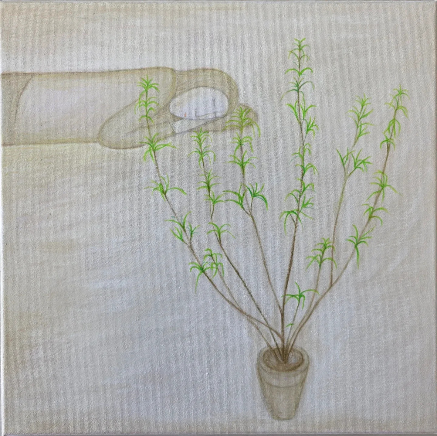 아크릴화. 그림. 식물이 있는 풍경. 작품