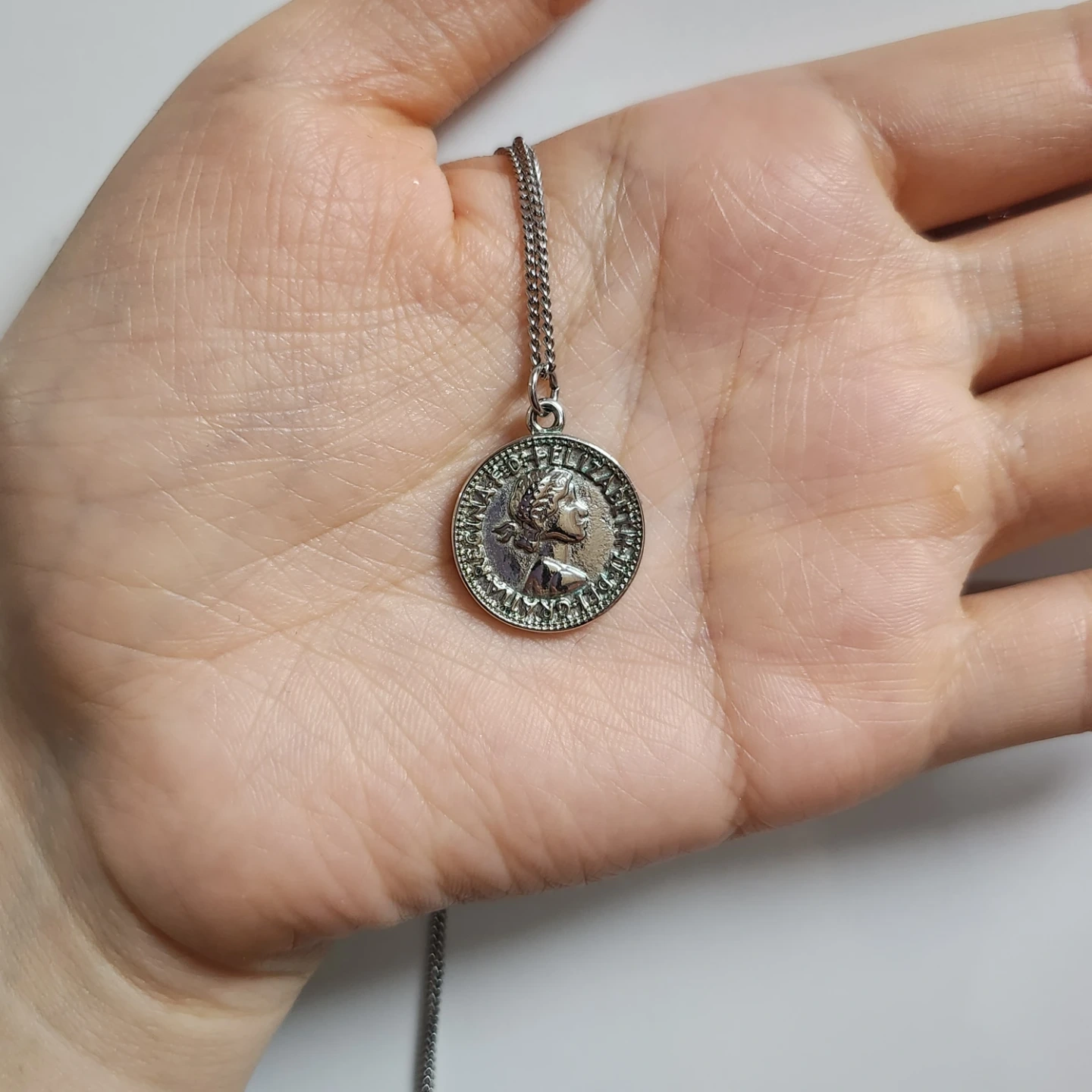 에이블리 써지컬스틸 실버 코인목걸이 50cm | 여성잡화 | 당근 중고거래