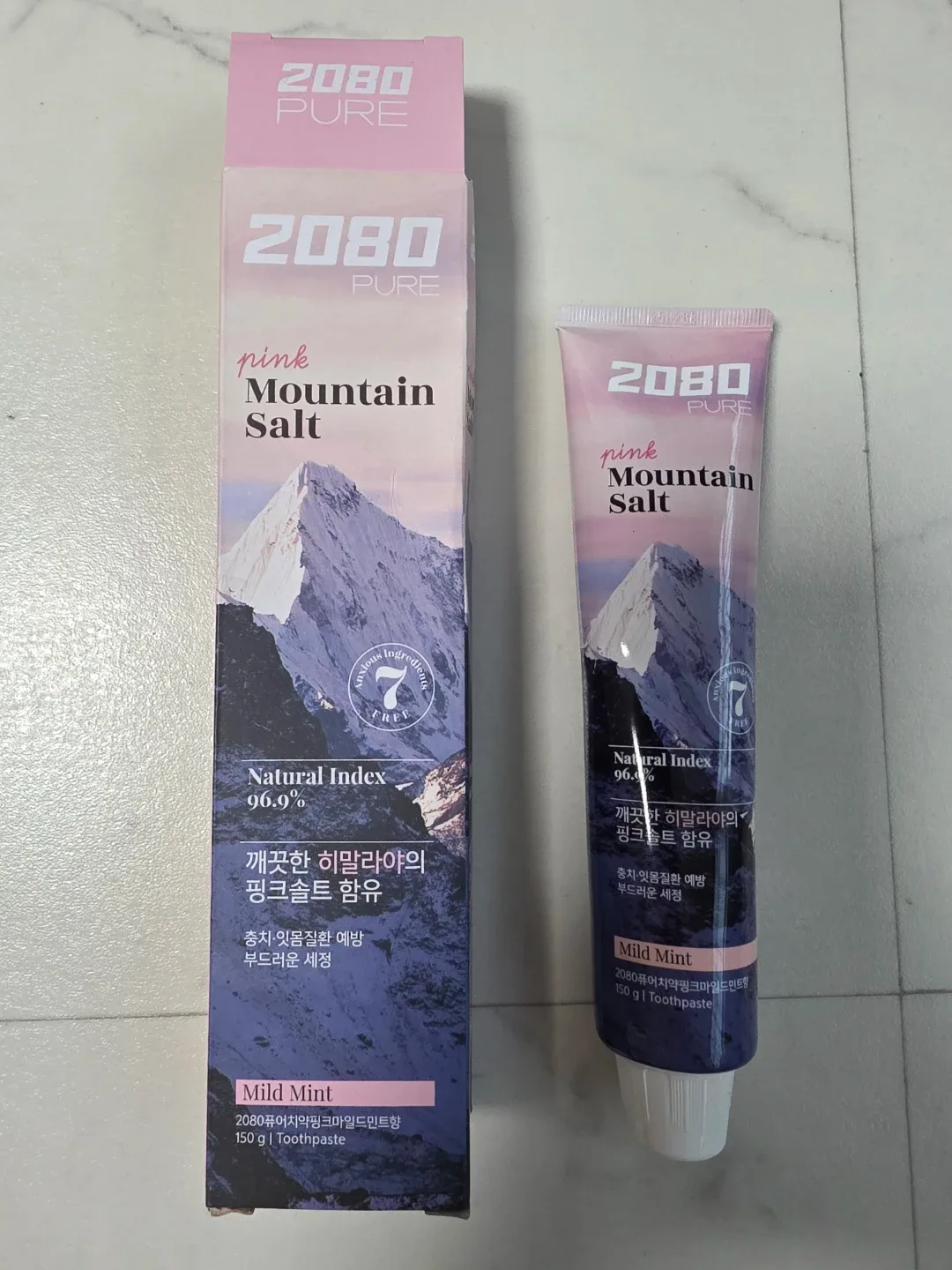 2080 퓨어 핑크 마운틴 솔트 치약 150g 1개