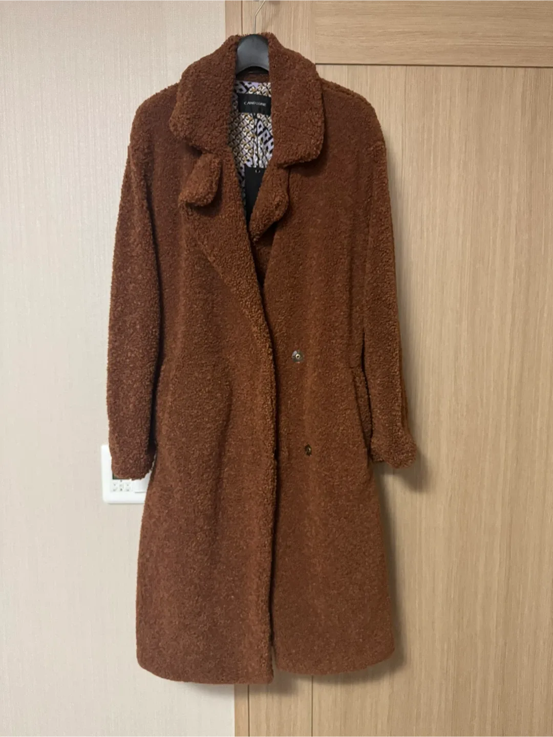 C AND LUNE 브라운 테디베어 코트