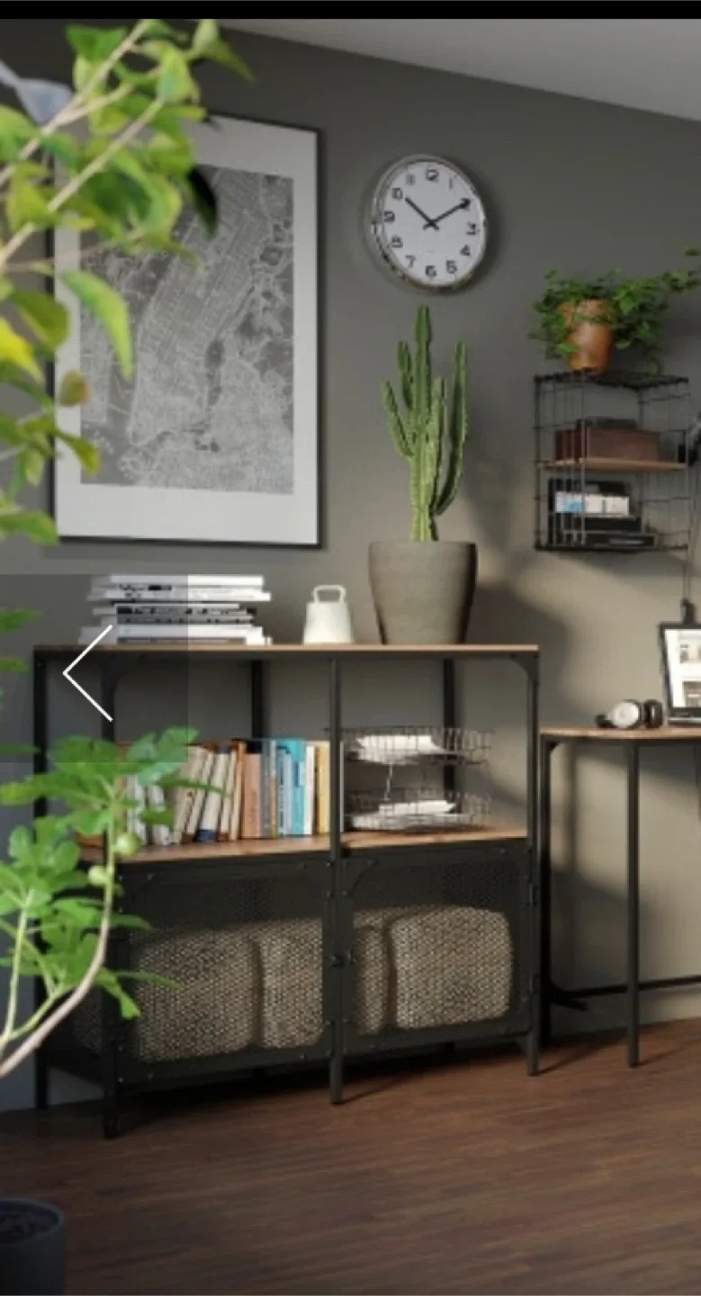 이케아 피엘보 블랙 장식장 + 블랙 수납장