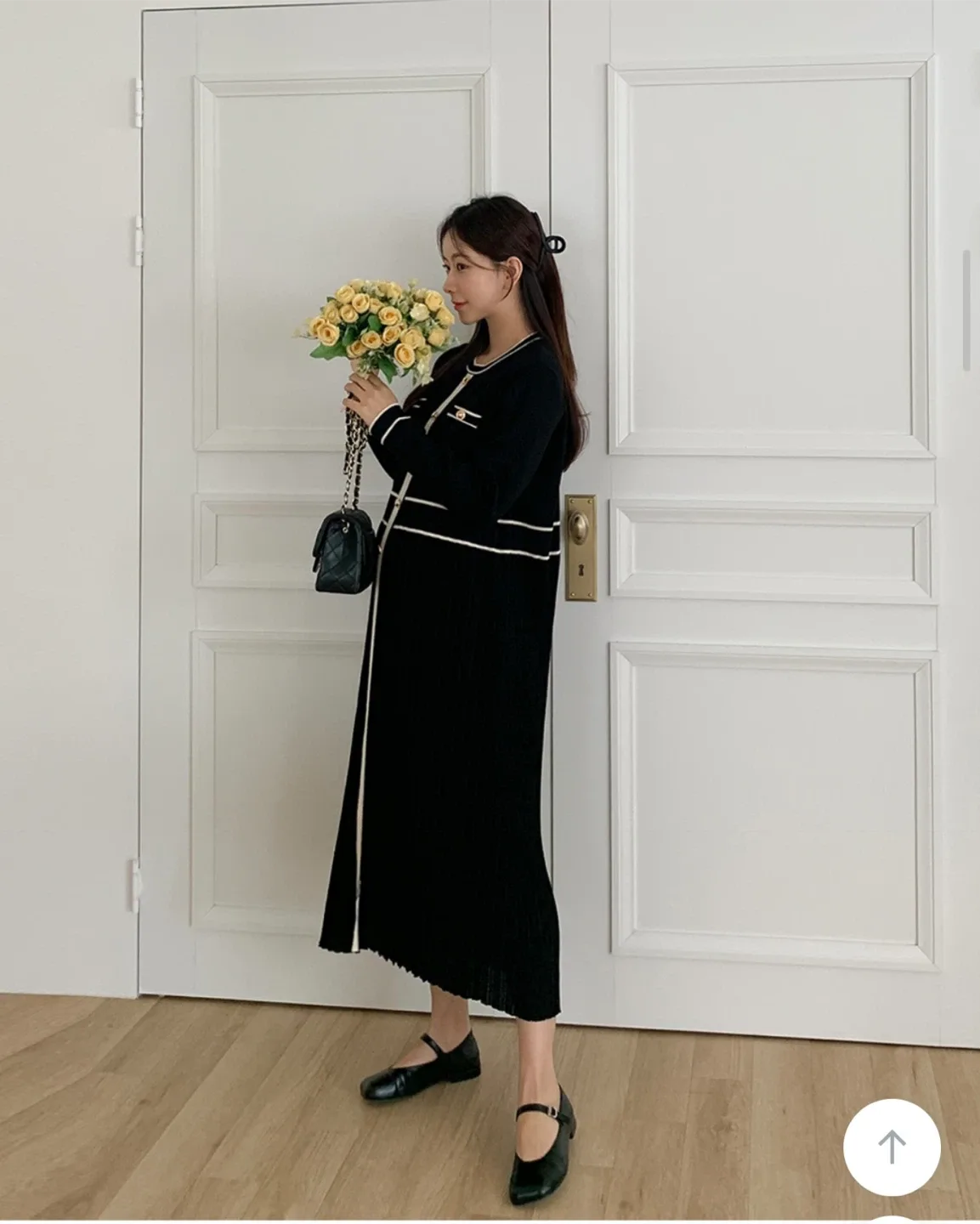 임산부 블랙 롱 원피스