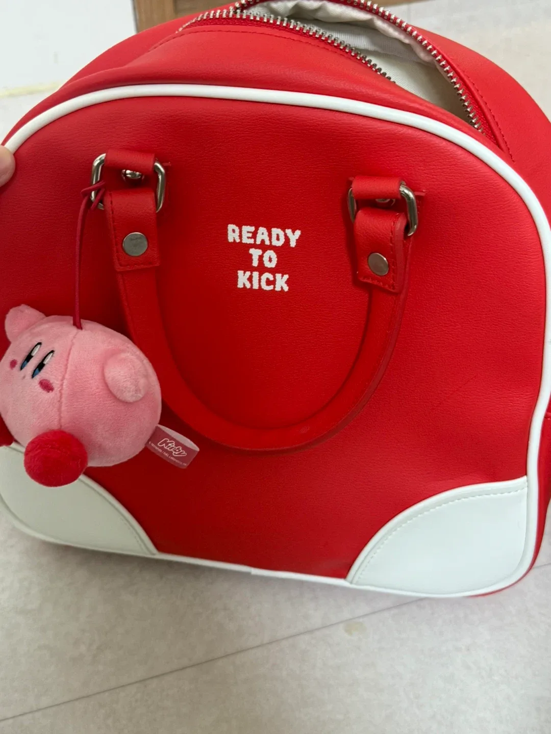 READY TO KICK 빨간색 보스턴백