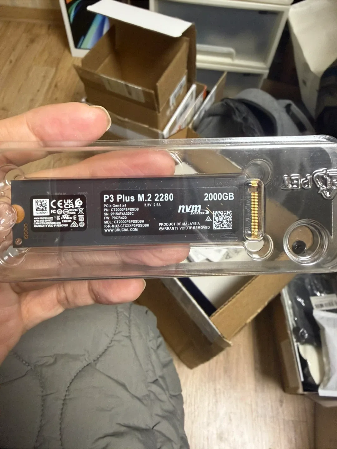 Crucial P3 Plus M.2 2TB NVMe SSD 새제품