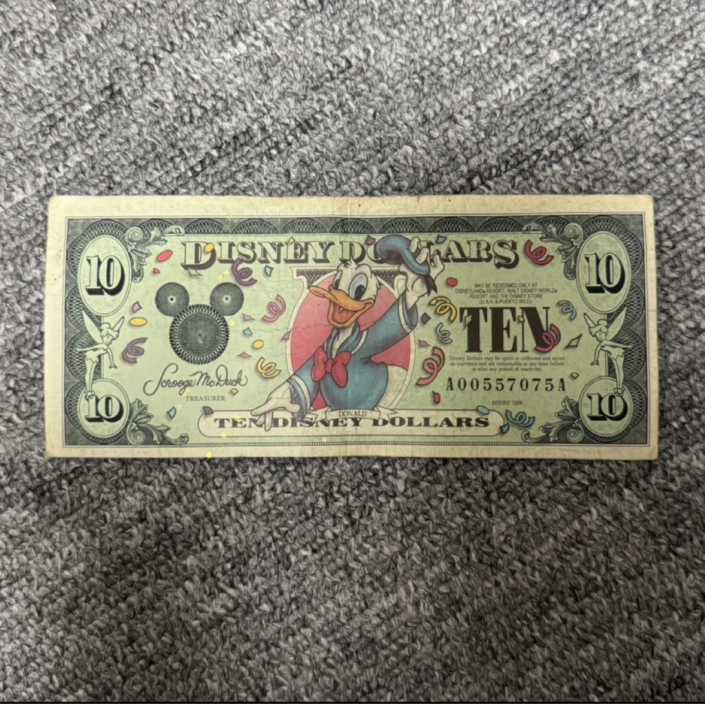 2000년 발행 디즈니랜드 파리 도널드 10달러 | 티켓/교환권 | 당근 중고거래