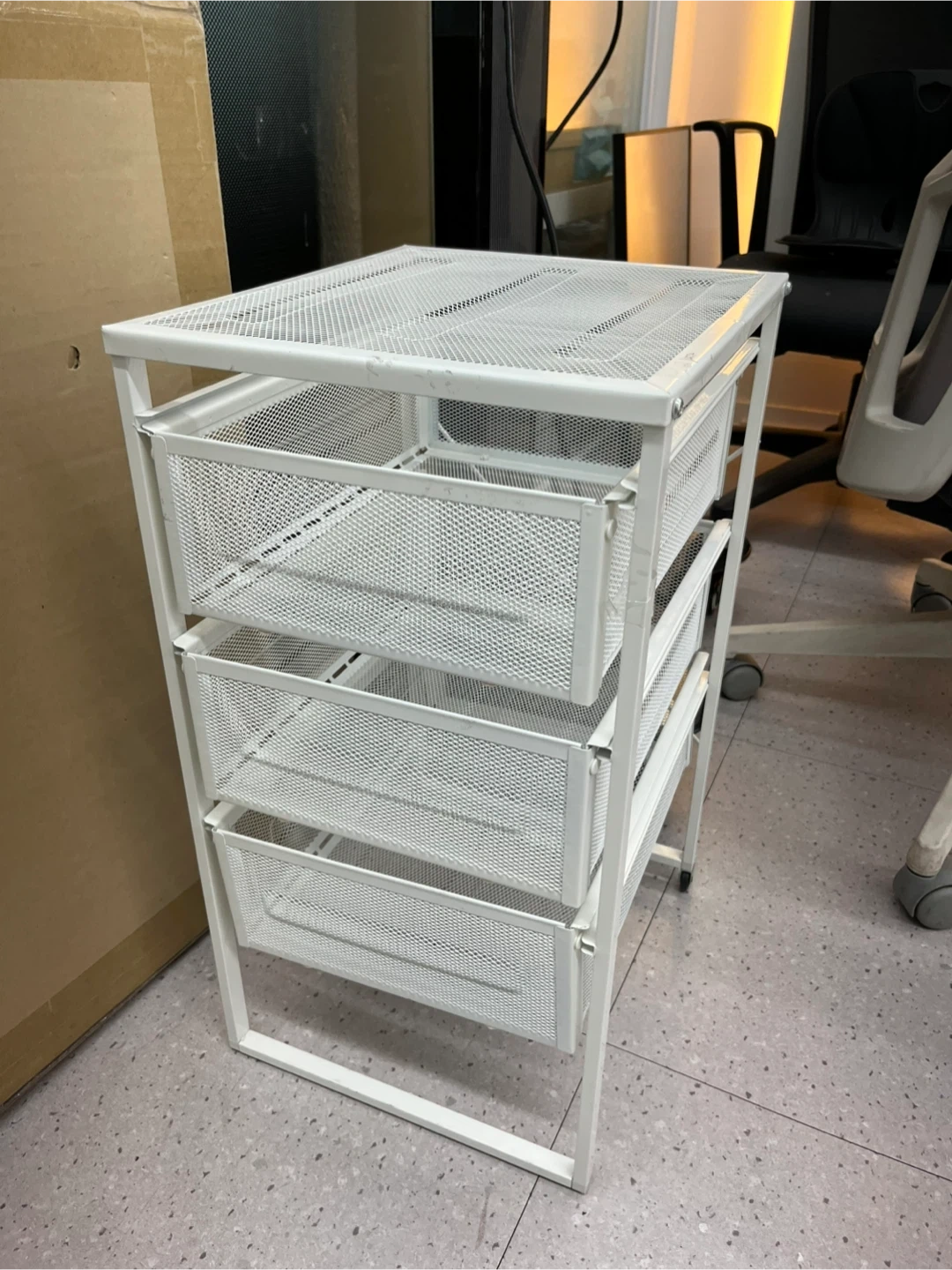 이케아 렌나르트 3단 철제 서랍장 화이트 | 가구/인테리어 | 당근 중고거래