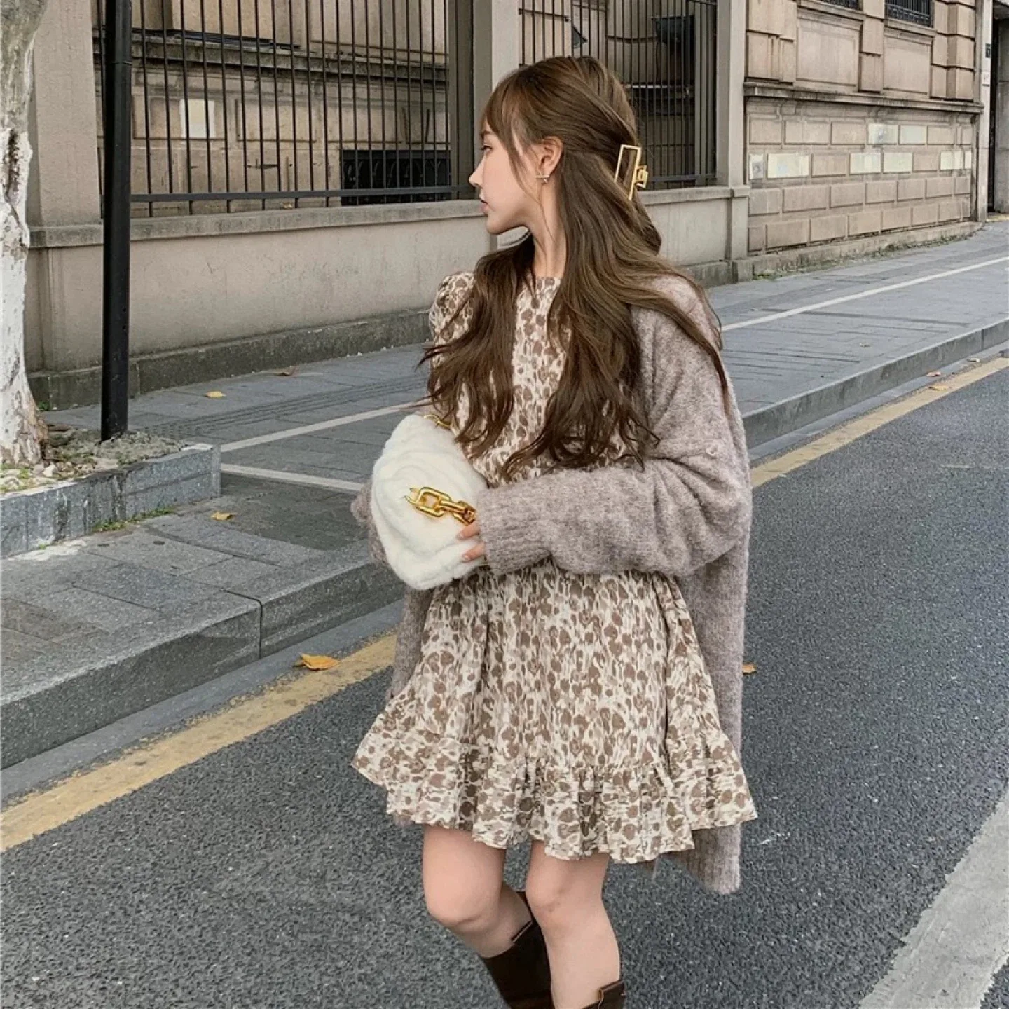 베이지 드레스 원피스