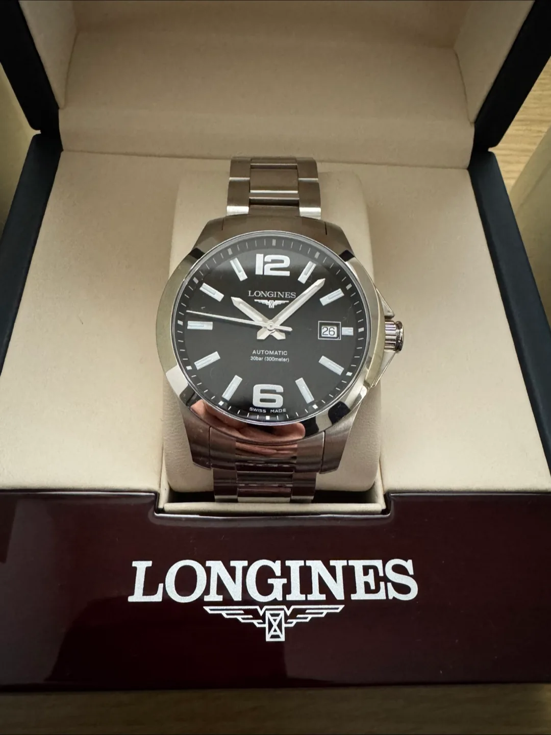 론진 하이드로콘퀘스트 오토매틱 블랙 41mm