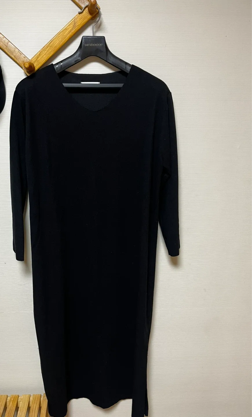 블랙 니트 롱 원피스