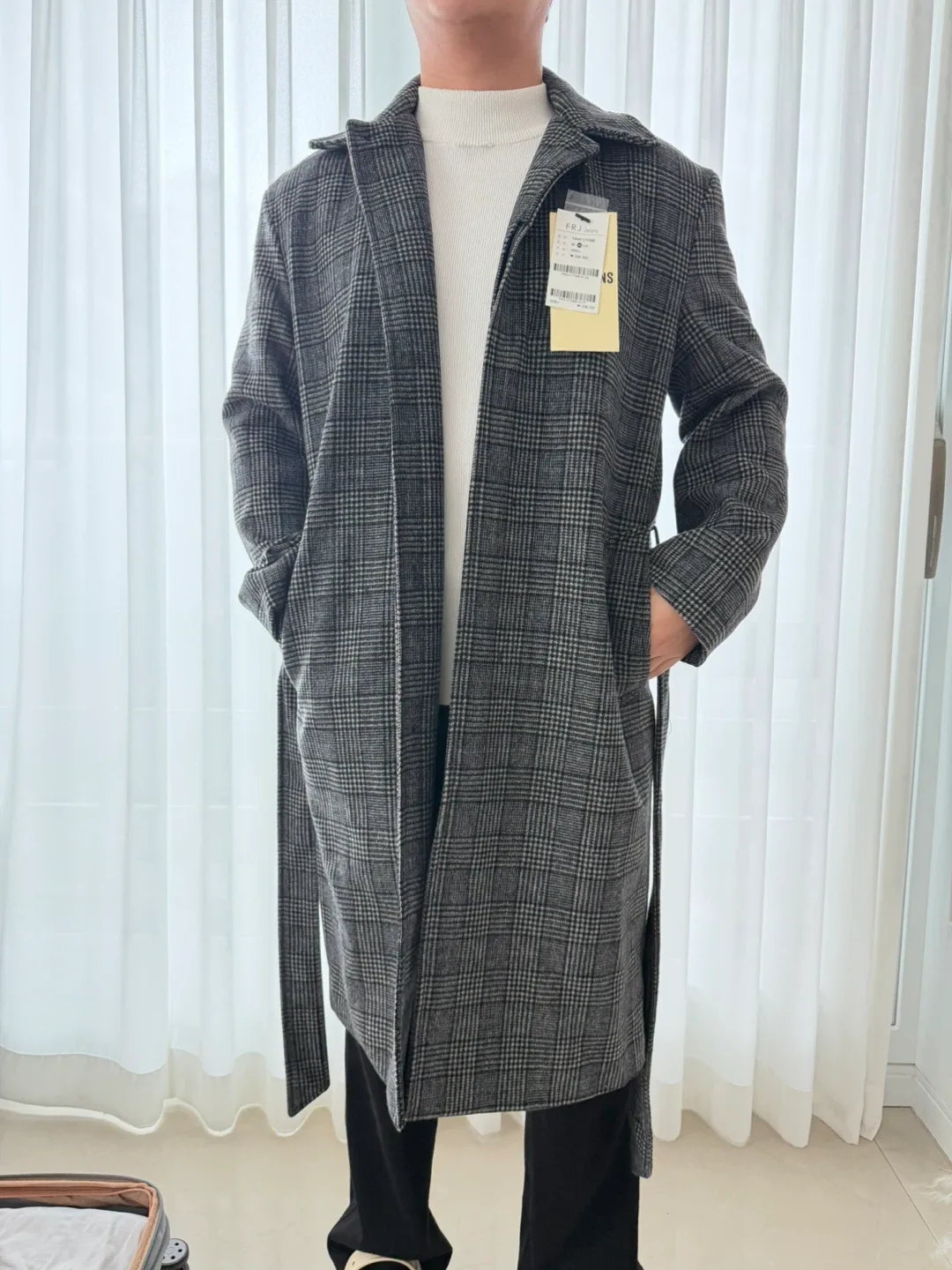 FRJ 그레이 체크 코트 택제거안한새상품 정가239000