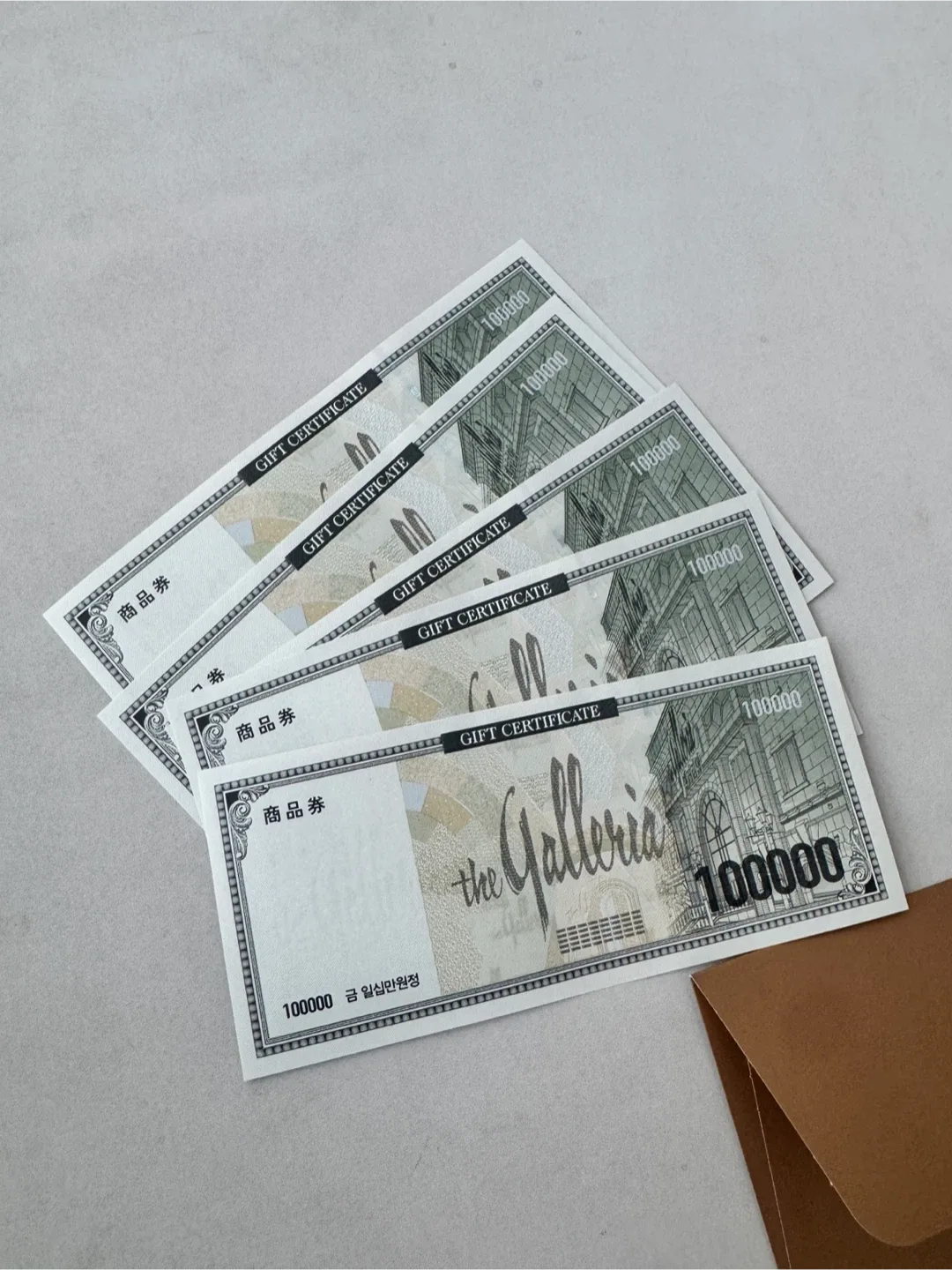 갤러리아 백화점 상품권 10만원권 5장