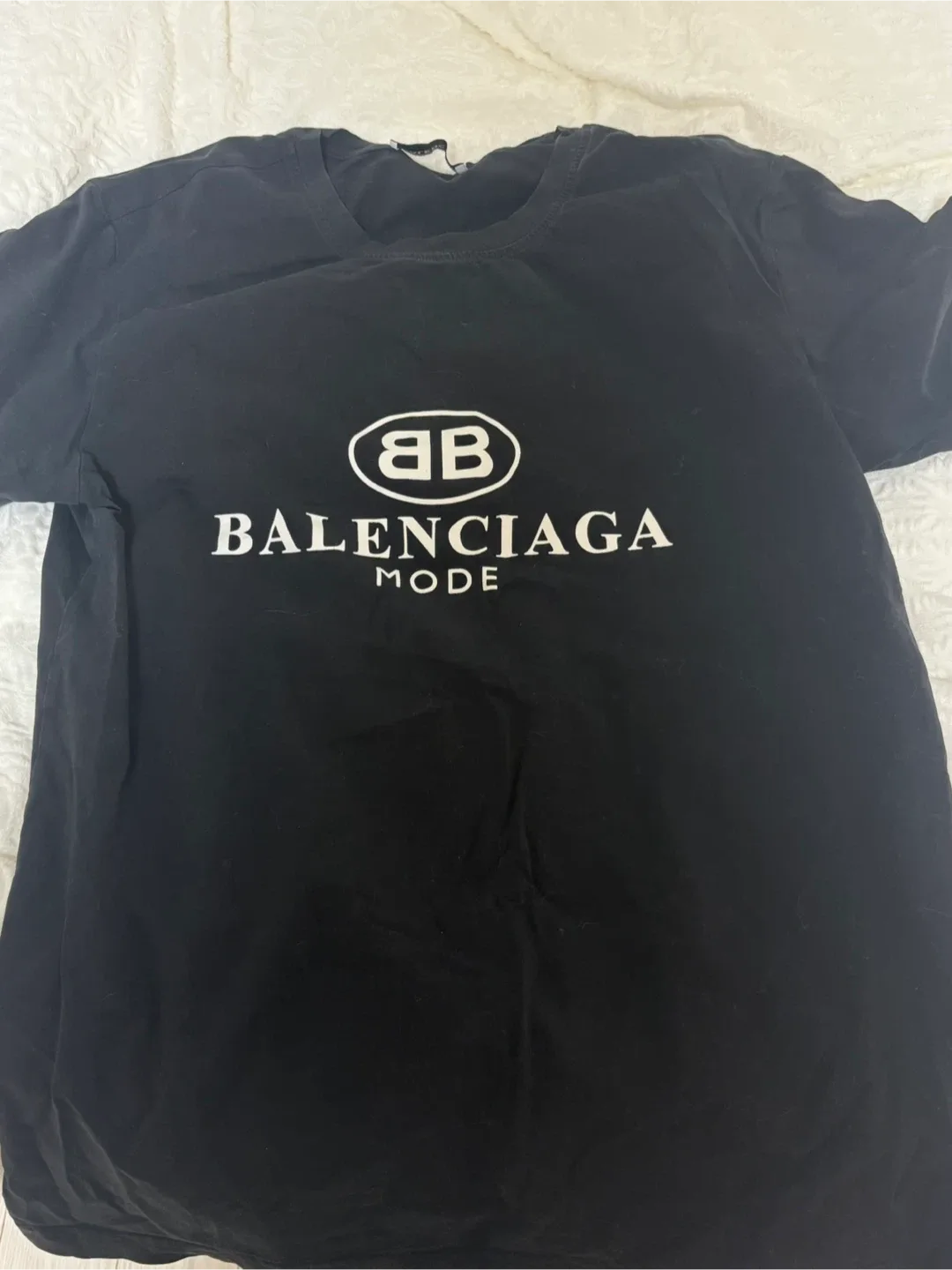 발렌시아가 블랙 BB 로고 티셔츠 M