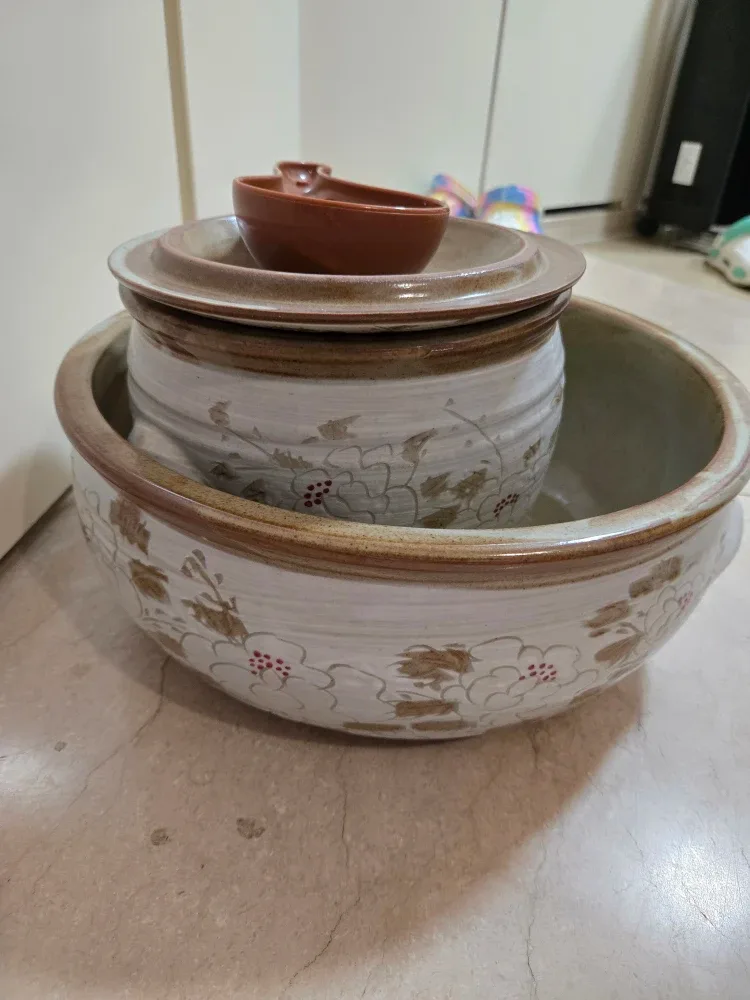 도자기 콩나물 시루 대형