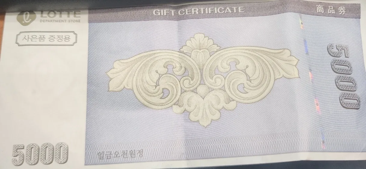 롯데백화점 상품권 5천원권