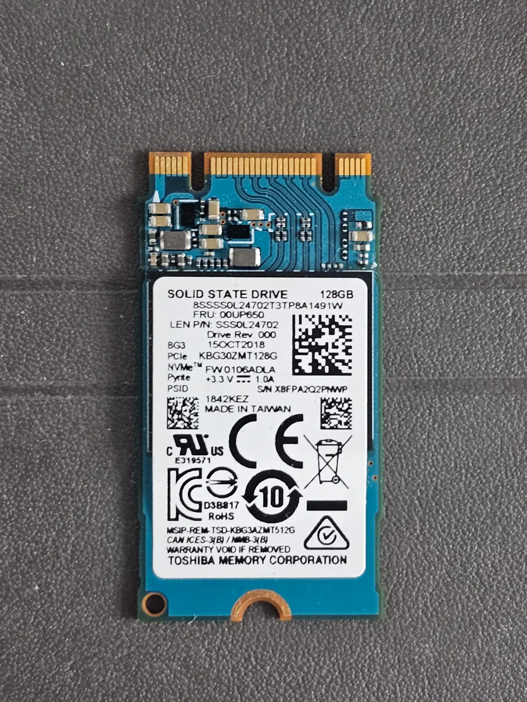 도시바 NVMe SSD 128GB