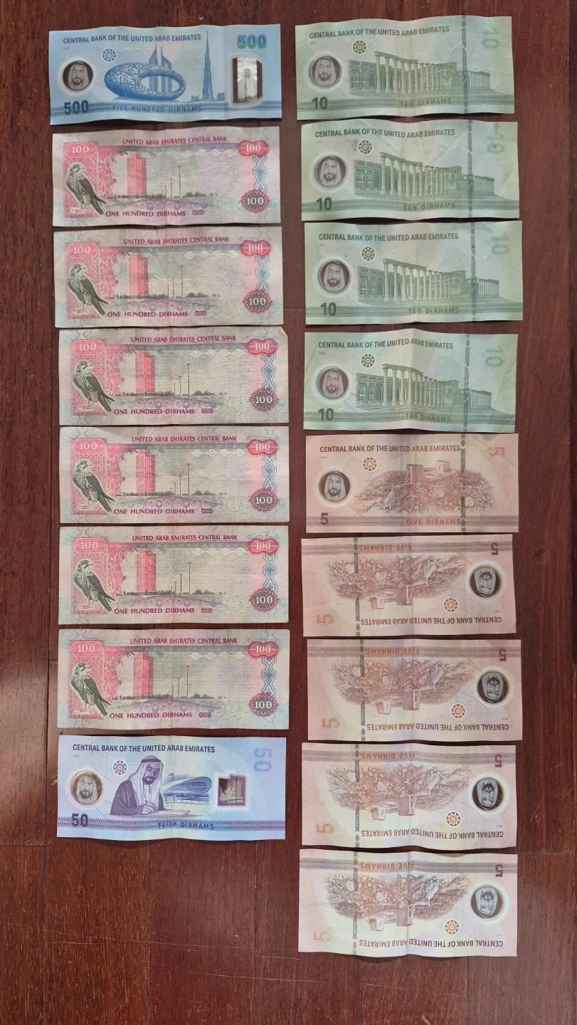 아랍 에미리트 두바이 디르함 (AED) 지폐 및 동전 + 유심 | 취미/게임/음반 | 당근 중고거래