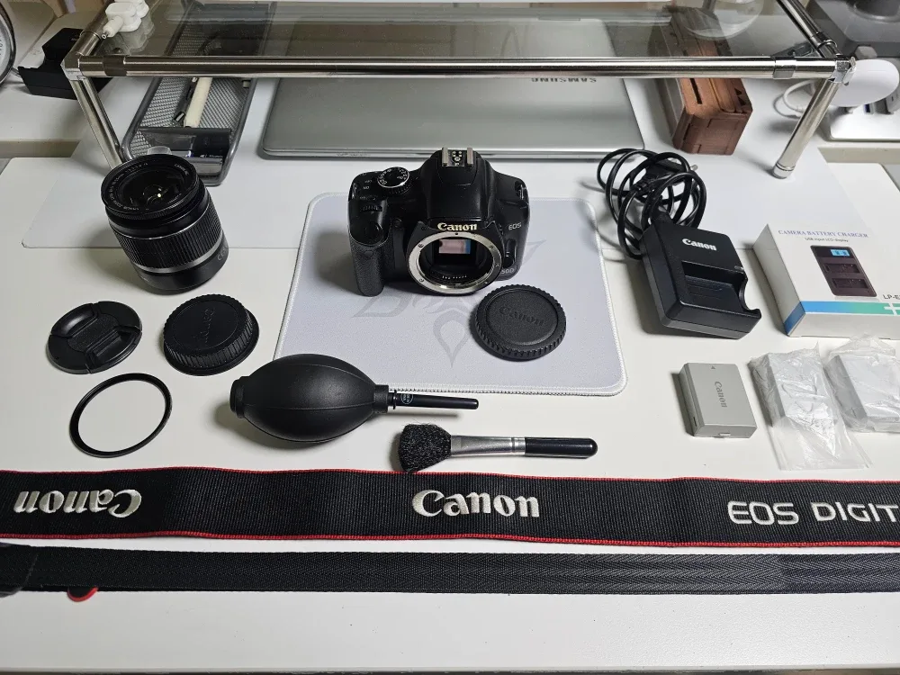 캐논 eos 450d dslr + 배터리 3개 + 렌즈