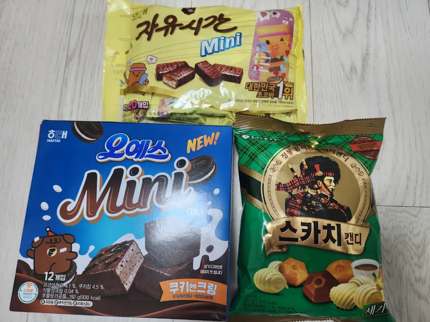 오예스 과자, 자유시간 초코바, 스카치 캔디
