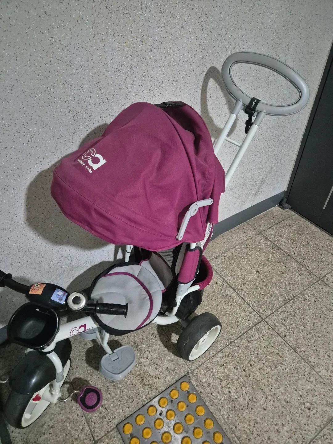아기 자전거 유모차 핑크